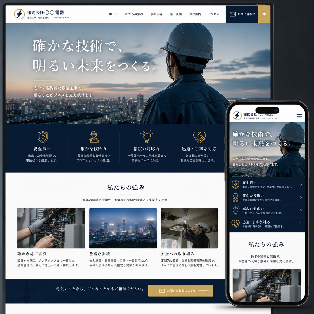 建設・リフォーム・コーポレートサイトの制作例