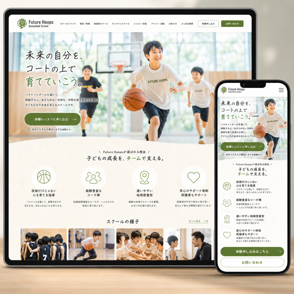 スクール・習い事・スポーツ・フィットネスの制作例