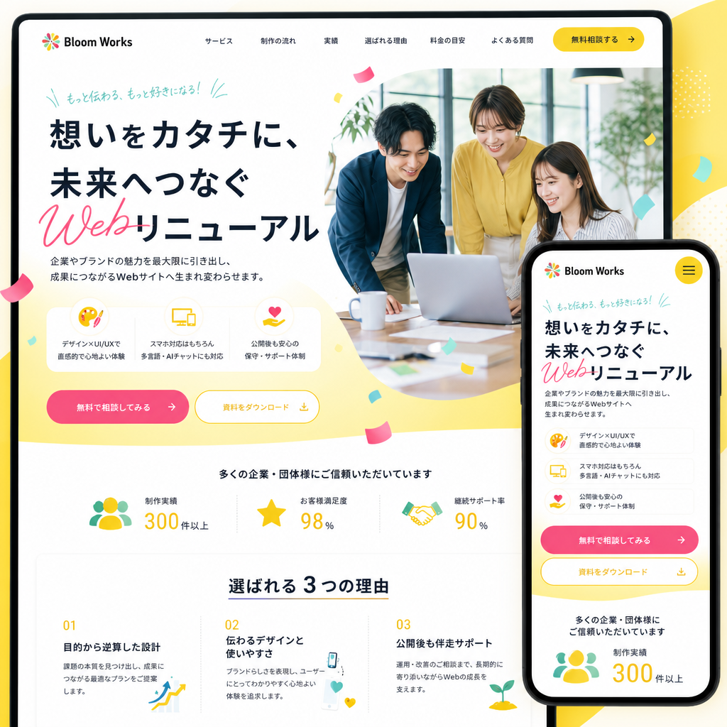 コーポレートサイト・多言語の制作例