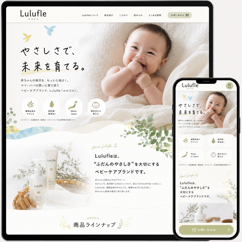 小売・EC・保育・子育ての制作例