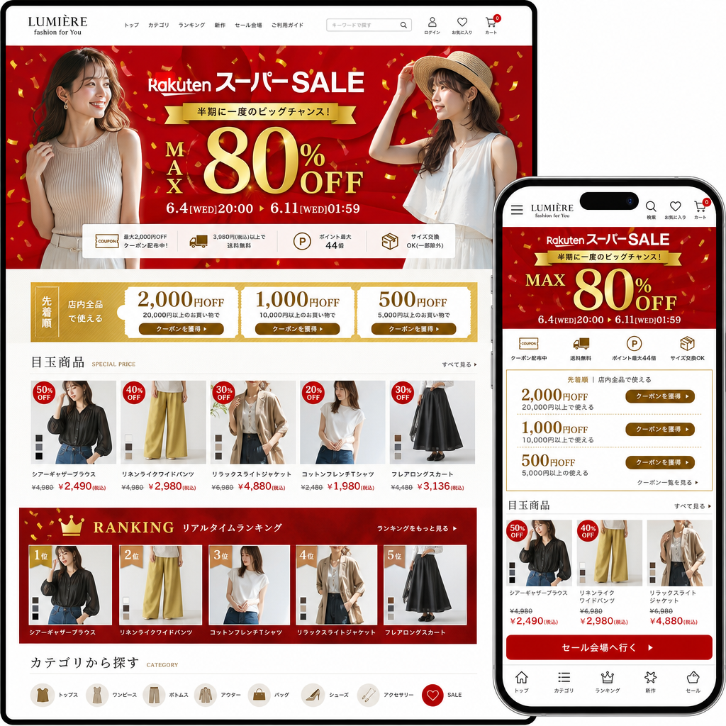 小売・EC・ECサイトの制作例