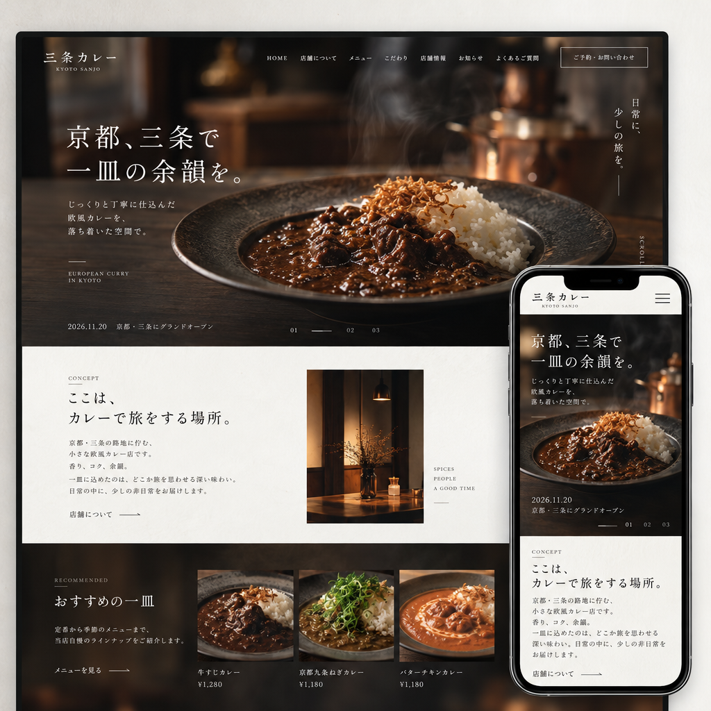 飲食・店舗サイトの制作例