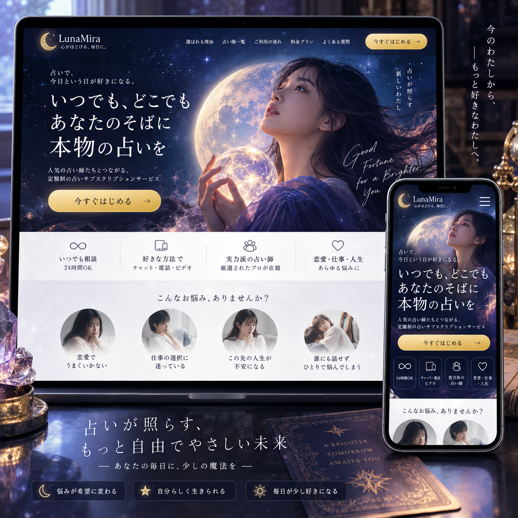 占い・スピリチュアル・LPの制作例