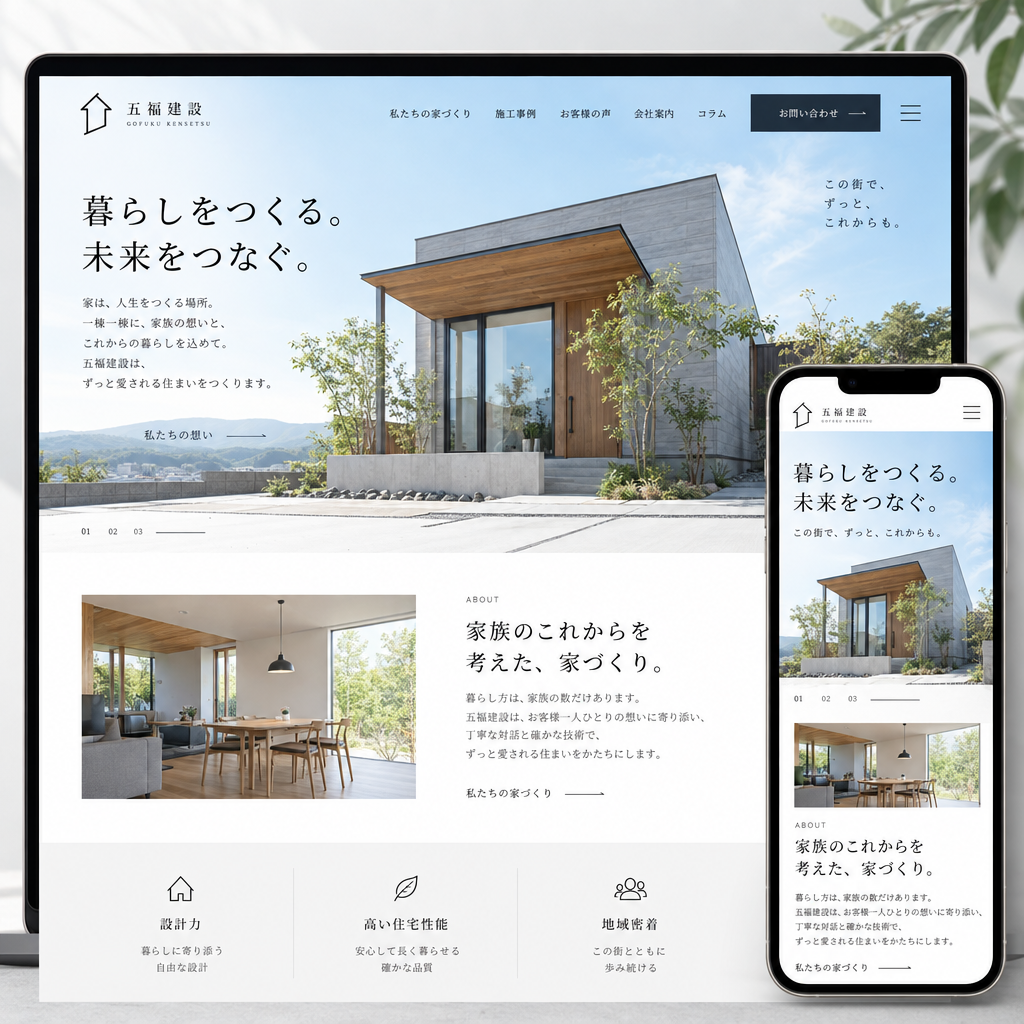 建設・リフォーム・コーポレートサイトの制作例