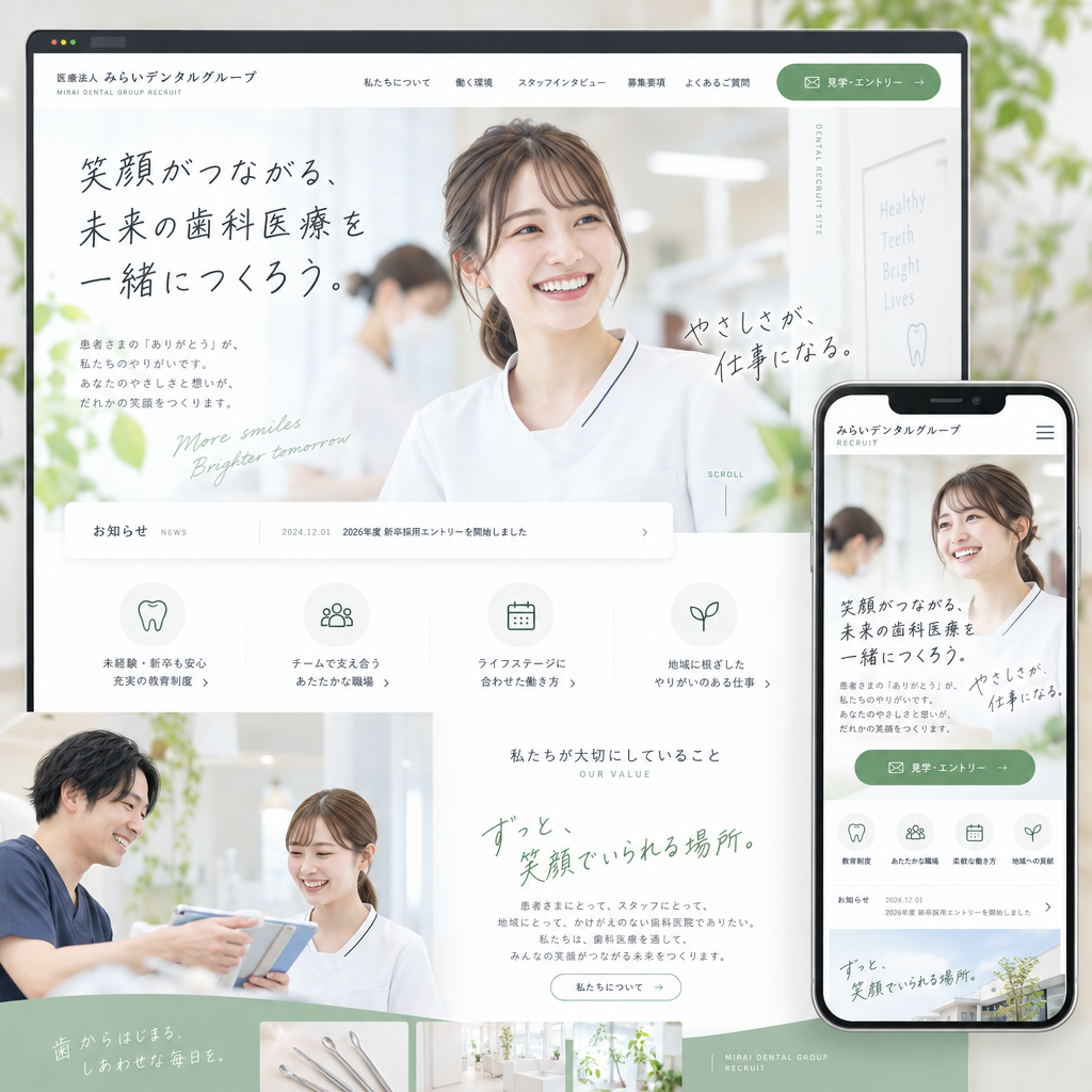 歯科・採用サイトの制作例