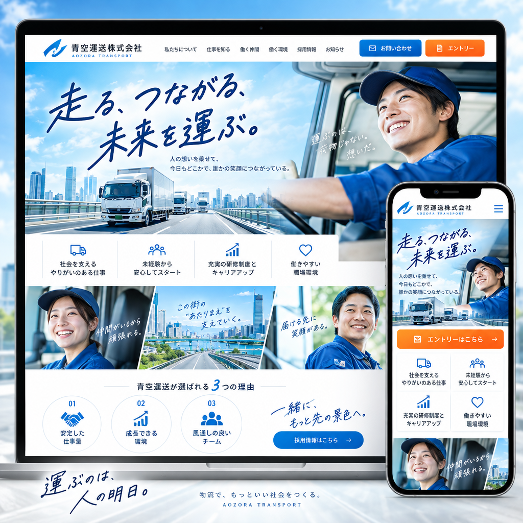 物流・運送・コーポレートサイトの制作例