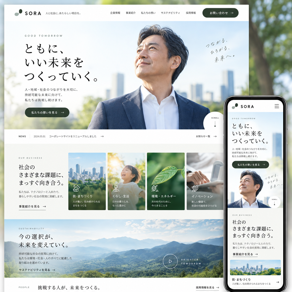 コーポレートサイトの制作例