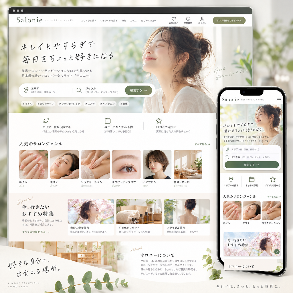 美容・サロン・サービスサイトの制作例