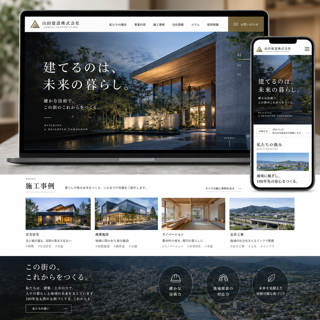 建設・リフォーム・コーポレートサイトの制作例