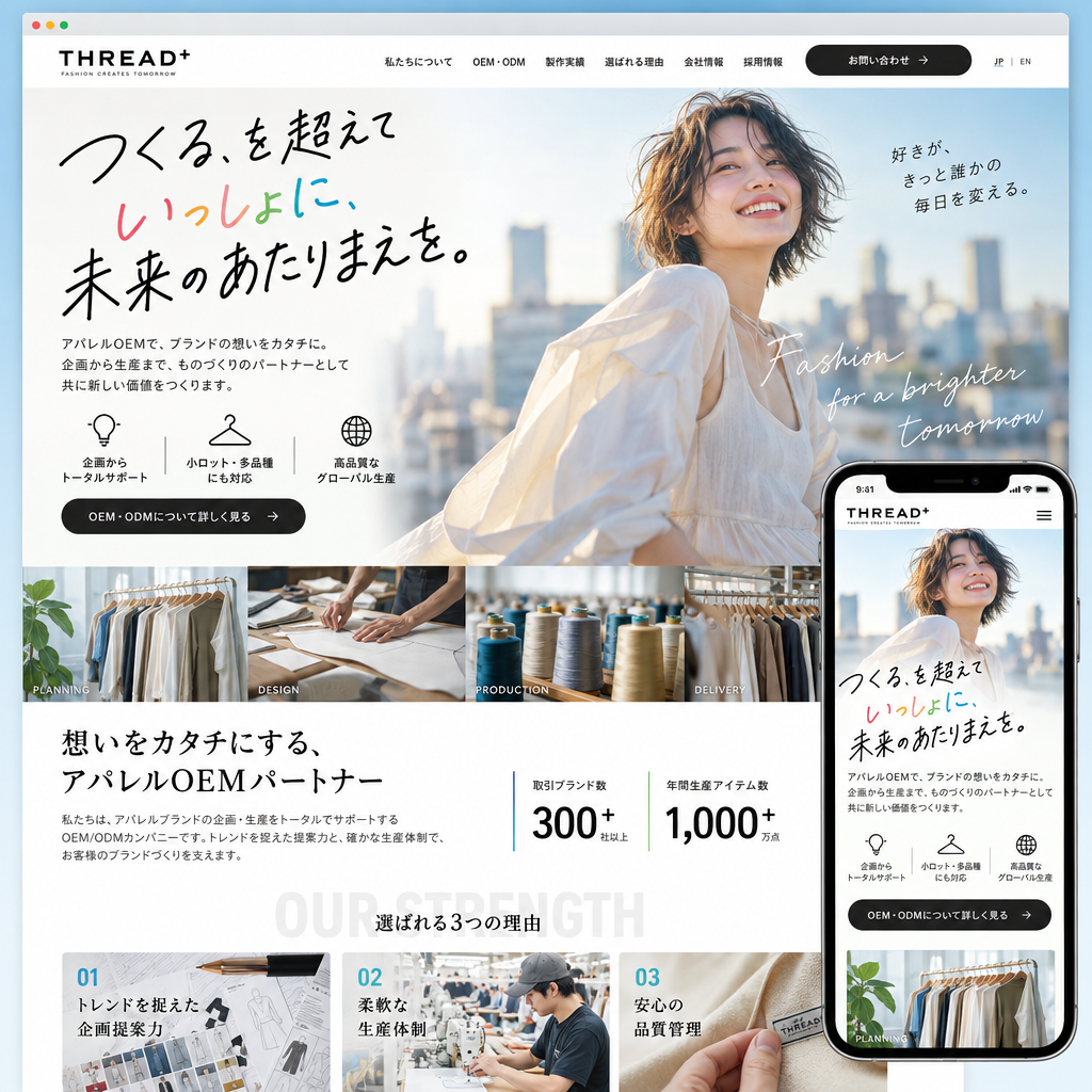 製造・メーカー・コーポレートサイトの制作例