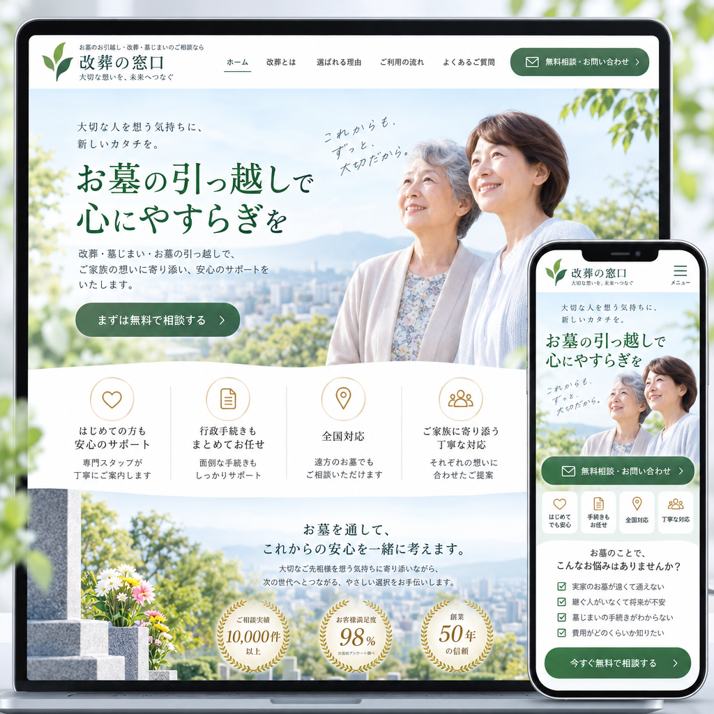 冠婚葬祭・サービスサイトの制作例