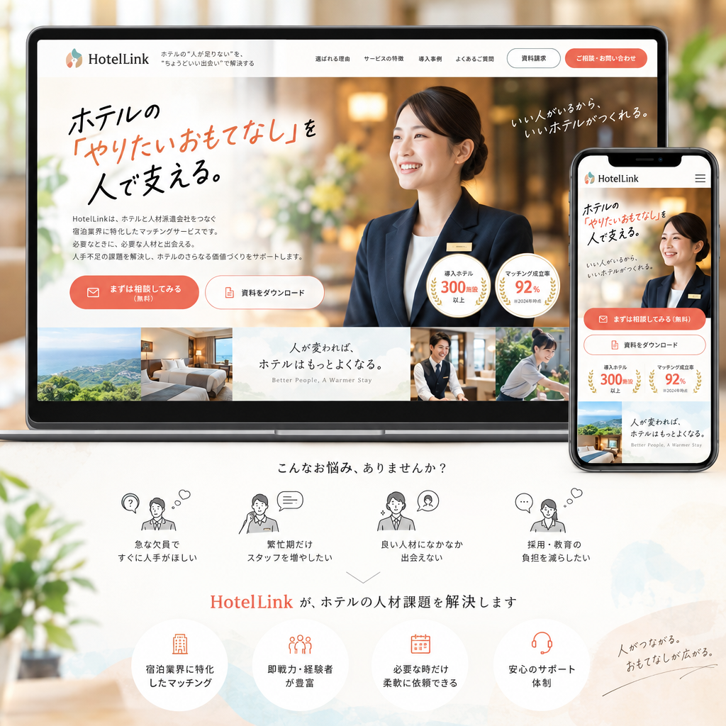 人材・求人・旅行・宿泊の制作例