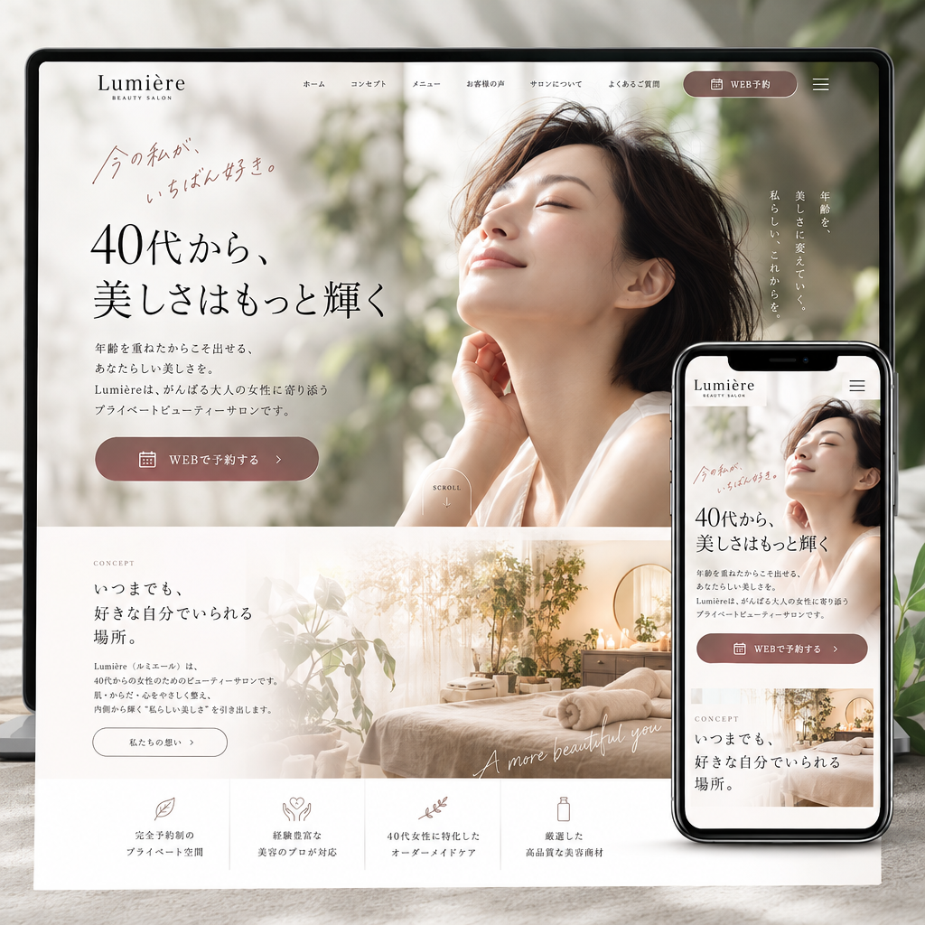 美容・サロン・コーポレートサイトの制作例