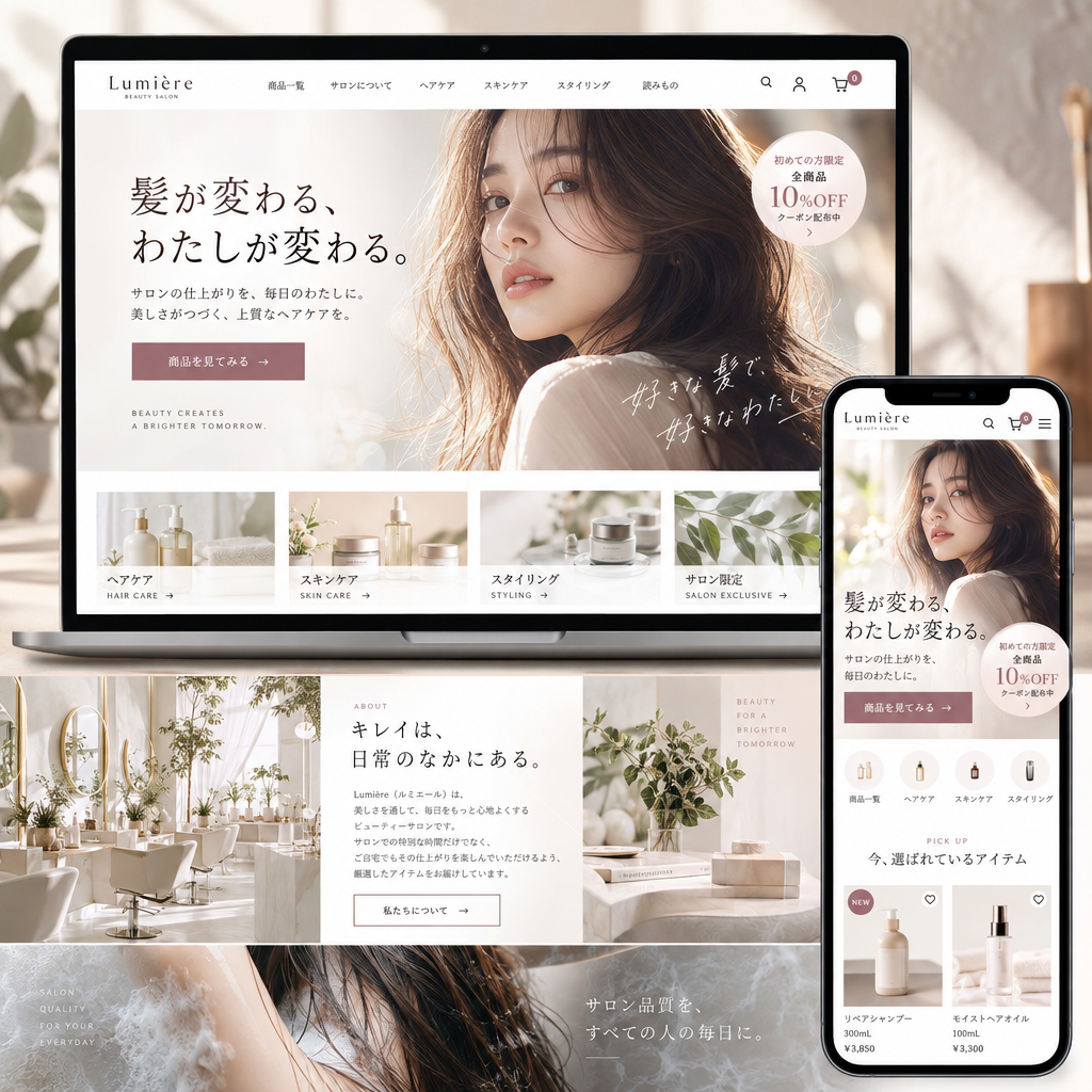 美容・サロン・ECサイトの制作例