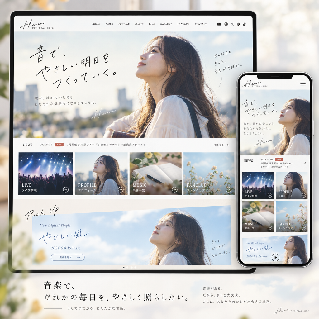 音楽・芸能・ブランドサイトの制作例