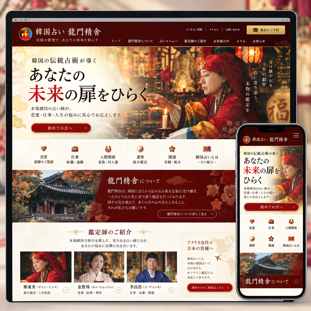 占い・スピリチュアル・サービスサイトの制作例