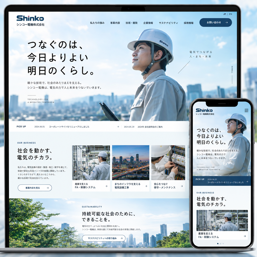 製造・メーカー・コーポレートサイトの制作例